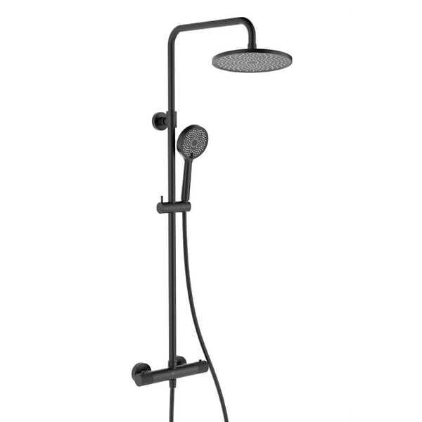 SWISS AQUA TECHNOLOGIES - Swiss Aqua Technologies Système de douche SAT avec mitigeur thermostatique noir SATSSTKC - large