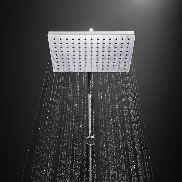 HANSGROHE - Vernis Shape Colonne de douche 230 1jet Green 5,7 l/min avec mitigeur thermostatique, Chrome (26319000) - large