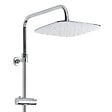 OPTIMA - Optima colonne de douche avec mitigeur thermostatique, tête de douche XXL 250 mm, douchette 3 jets, Blanc/Chrome (OPTIMASSTZ) - vignette