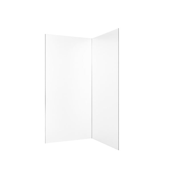 AURLANE - Lot de 2 Panneaux Muraux Aluminium Blanc 90+120 x 210 cm avec Profilés Chrome - WALL'IT - large