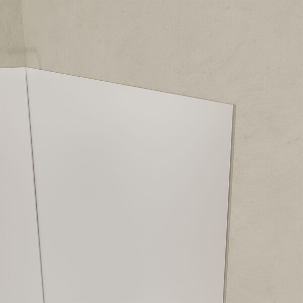 AURLANE - Lot de 2 Panneaux Muraux Aluminium Blanc 90+120 x 210 cm avec Profilés Chrome - WALL'IT - large