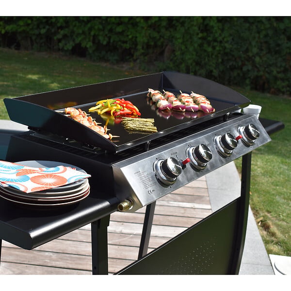 HAPPY GARDEN - Plancha au gaz VALENCIA - 4 brûleurs 10kW - large