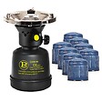 PROWELTEK - Réchaud à gaz Coque Acier + 8 cartouches 190g Allumage Auto & Sécurisé - Réchaud Camping Vanlife Flamme réglable Black COOK - vignette