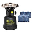 PROWELTEK - Réchaud à gaz Coque Acier + 4 cartouches 190g Allumage Auto & Sécurisé - Réchaud Camping Vanlife Flamme réglable Black COOK - vignette