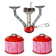 KEMPER - Réchaud gaz portable 4.5 kW + 2 cartouches gaz 230gr - Brûleur randonnée anti-vent Pliable Léger Camping Haute montagne KEMPER - vignette