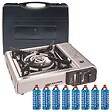 KEMPER - Réchaud à gaz 2200W + 8 cartouches de gaz Détendeur de pression Double système de sécurité. Puissance réglable KEMPER - vignette