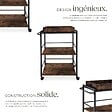TECTAKE - Chariot de service Worcester 65x41,5x87cm Bois foncé industriel, rustique - vignette
