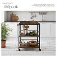 TECTAKE - Chariot de service Worcester 65x41,5x87cm Bois foncé industriel, rustique - vignette