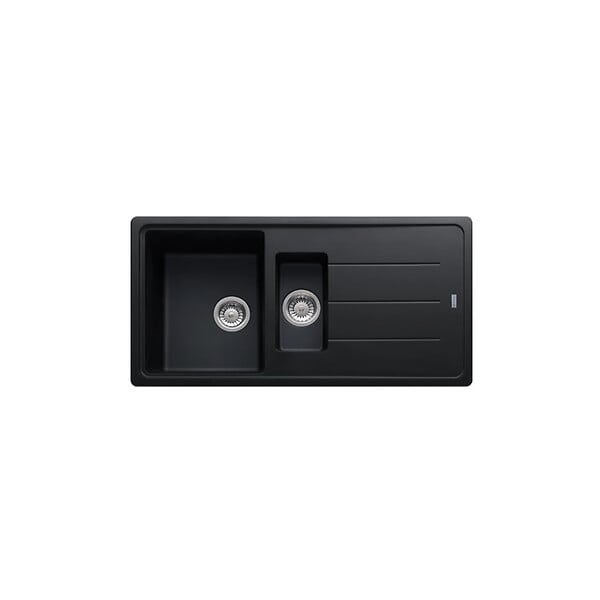 FRANKE - Franke Basis BFG 651 Evier 97x50cm avec vide sauce et égouttoir réversible, Fragranit +, Onyx (BFG651ON) - large