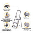 HOSTRÃ–M - Escabeau 3 marches DURA pliable, marchepied léger en aluminium, hauteur plateforme 54cm, pieds antidérapants, charge 150kg, garantie 5 ans Hoström - vignette
