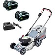 IKRA - Tondeuse à gazon 600m2- 2 Batteries Lithium 40V - 2,5Ah + Chargeur, Hauteur 25 à 75cm Mulching Bac 50L 600 m² IKRA - vignette