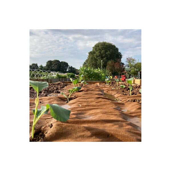 KZ GARDEN - Toile de paillage Agricole 0.4 x 100m Autodégradable 2en1 Engrais et Anti mauvaises herbes 100% Cellulose - large