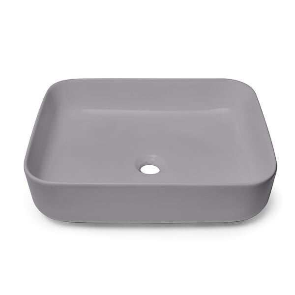 SWISS AQUA TECHNOLOGIES - Swiss Aqua Technologies Set Vasque Infinitio à poser 50x39 cm + Bonde, Gris mat (SATINF5039LGRM-SET_BP) - large