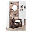 SWISS AQUA TECHNOLOGIES - Swiss Aqua Technologies Set vasque à poser 39x39x12cm sans trop-plein + bonde à écoulement libre Infinitio marron mat - vignette