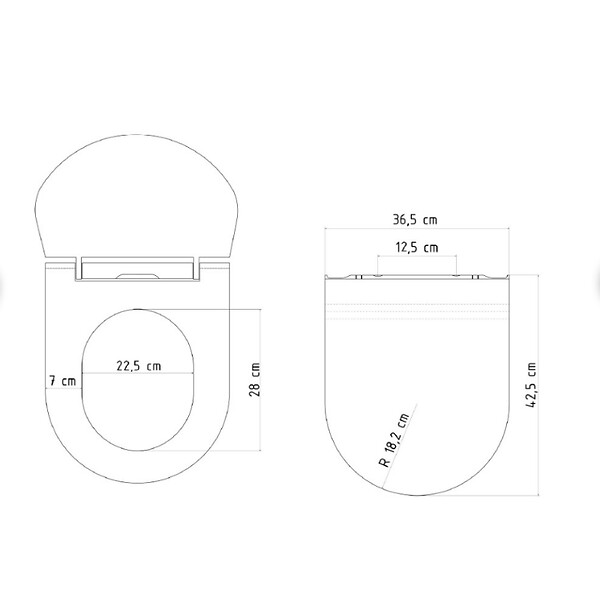 IDEVIT - Idevit abattant ultra fin déclipsable avec frein de chute pour cuvette Alfa AL010 (AL030S) - large