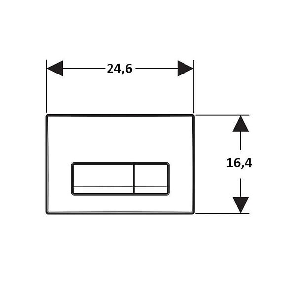GEBERIT - Delta 50 Plaque de commande double touche, Noir mat (115.119.14.1) - large
