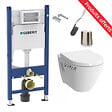 GEBERIT - Pack WC Bati-support Geberit Duofix + WC Vitra S50 + Abattant softclose + Plaque blanche + Brosse de toilette OFFERTE - vignette