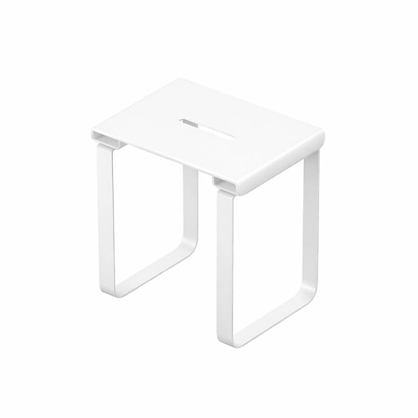 AURLANE - SIEGE DE DOUCHE EN INOX BLANC MAT - 40x30x46 cm - large