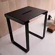 AURLANE - SIEGE DE DOUCHE EN INOX NOIR MAT - 40x30x46 cm - vignette