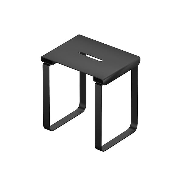 AURLANE - SIEGE DE DOUCHE EN INOX NOIR MAT - 40x30x46 cm - large