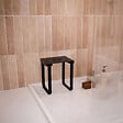 AURLANE - SIEGE DE DOUCHE EN INOX NOIR MAT - 40x30x46 cm - vignette