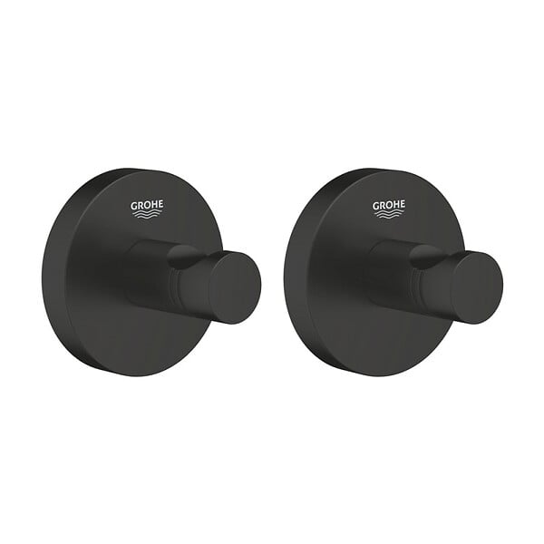 GROHE - Lot de deux START patère mural, noir mat (411732430-GroheBlackDuo) - large