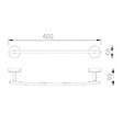 SIKO - Simple Porte-serviettes barre, 60cm, Chrome (SIM23) - vignette