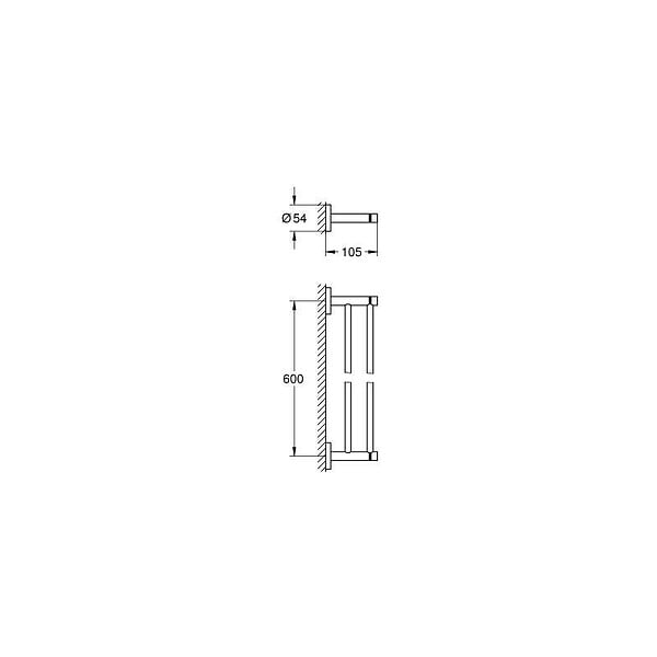 GROHE - Grohe ESSENTIALS - Porte serviettes double (40802001) - large