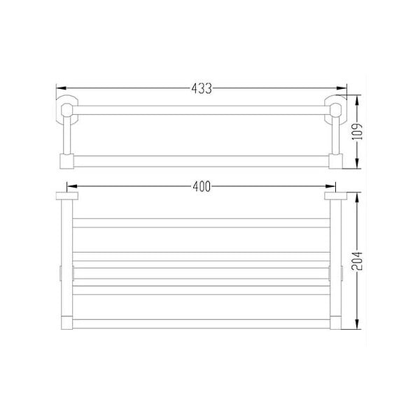 OPTIMA - Cube Way Porte-serviette mural en métal, Chrome (SPI31) - large