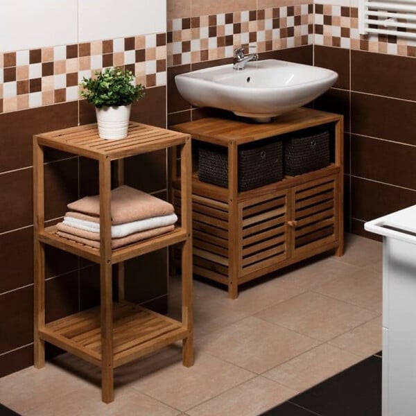 NATUREL - Naturel Etagère sur pied Naturel Home 36x79x36 cm, bois  (HOMEREG3) - large