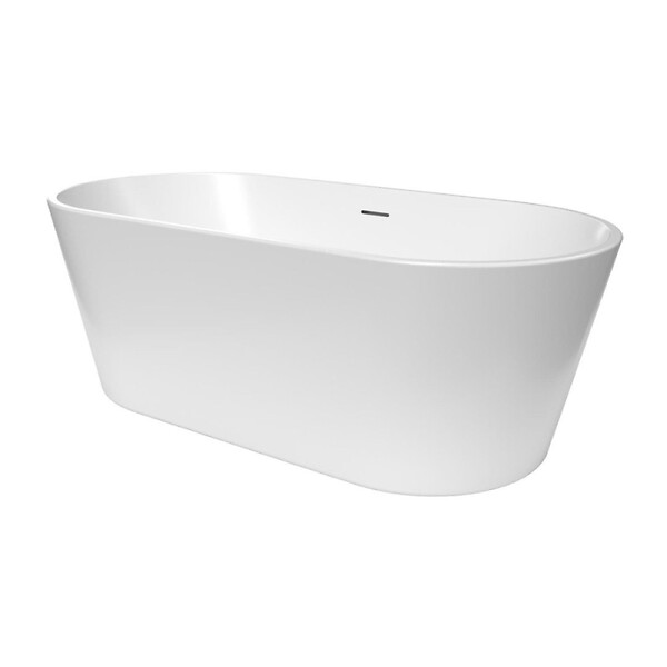 SWISS AQUA TECHNOLOGIES - Swiss Aqua Technologies Mood 150x75 cm baignoire îlot en acrylique 180L, orientation gauche et droite, avec siphon + pieds, blanc (SATVMOOD1500) - large