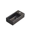 SWISS AQUA TECHNOLOGIES - Swiss Aqua Technologies Lave-mains suspendu Brevis Noir 40,5 × 20,5 × 10,5 cm – trou de robinetterie à droite (SATBRE4020SRBKM) - vignette