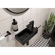 SWISS AQUA TECHNOLOGIES - Swiss Aqua Technologies Lave-mains suspendu Brevis Noir 40,5 × 20,5 × 10,5 cm – trou de robinetterie à droite (SATBRE4020SRBKM) - vignette