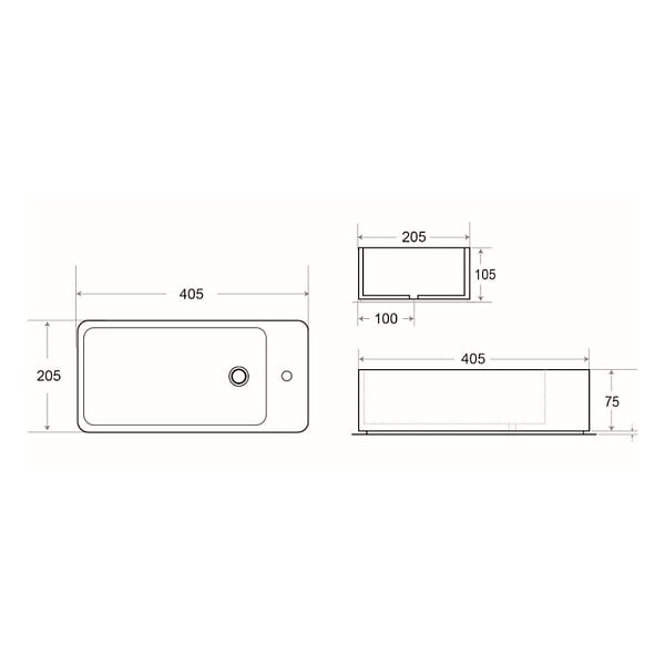 SWISS AQUA TECHNOLOGIES - Swiss Aqua Technologies Lave-mains suspendu Brevis Noir 40,5 × 20,5 × 10,5 cm – trou de robinetterie à droite (SATBRE4020SRBKM) - large