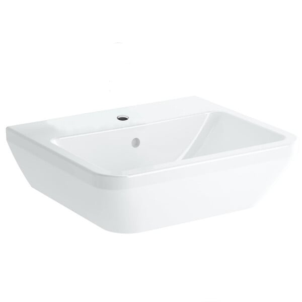 VITRA - VitrA Integra lavabo suspendu 50 × 43 cm avec trou pour robinetterie au milieu, blanc003-0001) - large