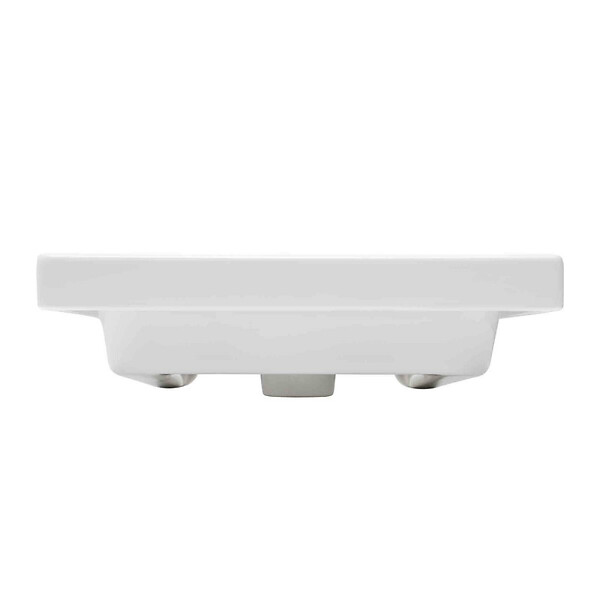 SWISS AQUA TECHNOLOGIES - Swiss Aqua Technologies Brevis Lavabo suspendu avec trou pour robinetterie au milieu, 50,5x40x14cm (SATBRE5040S) - large