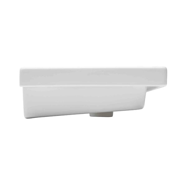 SWISS AQUA TECHNOLOGIES - Swiss Aqua Technologies Brevis Lavabo suspendu avec trou pour robinetterie au milieu, 50,5x40x14cm (SATBRE5040S) - large