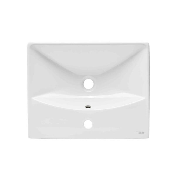 SWISS AQUA TECHNOLOGIES - Swiss Aqua Technologies Brevis Lavabo suspendu avec trou pour robinetterie au milieu, 50,5x40x14cm (SATBRE5040S) - large