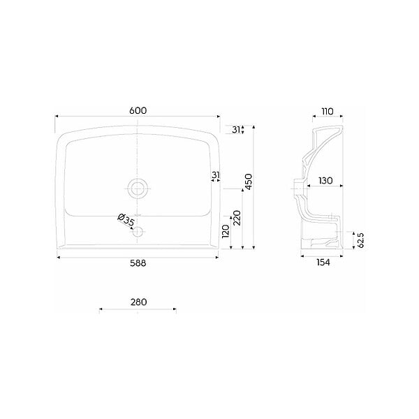 KOLO BY GEBERIT - KOLO by Geberit Rekord Lavabo suspendu 60x45cm, avec perçage et débordement (K91962000) - large