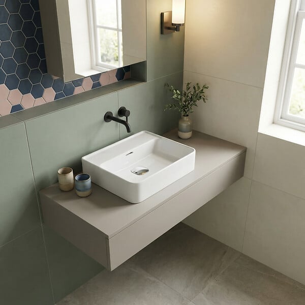 IDEAL STANDARD - Ideal Standard Strada II Lavabo suspendu 50 x 43 cm – avec trop-plein – Bonde incluse – Blanc brillant (E239801) - large