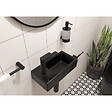 SWISS AQUA TECHNOLOGIES - Swiss Aqua Technologies Brevis Lave-mains suspendu avec trou pour robinetterie à gauche, 40,5x20,5x10,5cm, noir (SATBRE4020SLBKM) - vignette