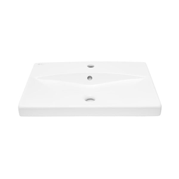 SWISS AQUA TECHNOLOGIES - Swiss Aqua Technologies Brevis Lavabo suspendu avec trou pour robinetterie au milieu, 60x45x14cm (SATBRE6045S) - large