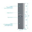AURLANE - Meuble et colonne de Salle de Bains LEON 80cm Gris Souris - Façades Ondulées - Vasque Blanche Mate - vignette