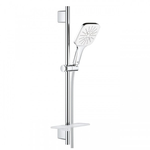 GROHE - Ensemble VITALIO SMARTACTIVE GROHE 26596000 130 CUBE - douchette 3 jets + barre 60 cm + flexible 175 cm - chrome - large