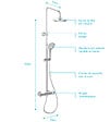 AURLANE - Colonne de douche Thermostatique finition Chrome 133x26x52 cm - MOLLY CHROME - vignette