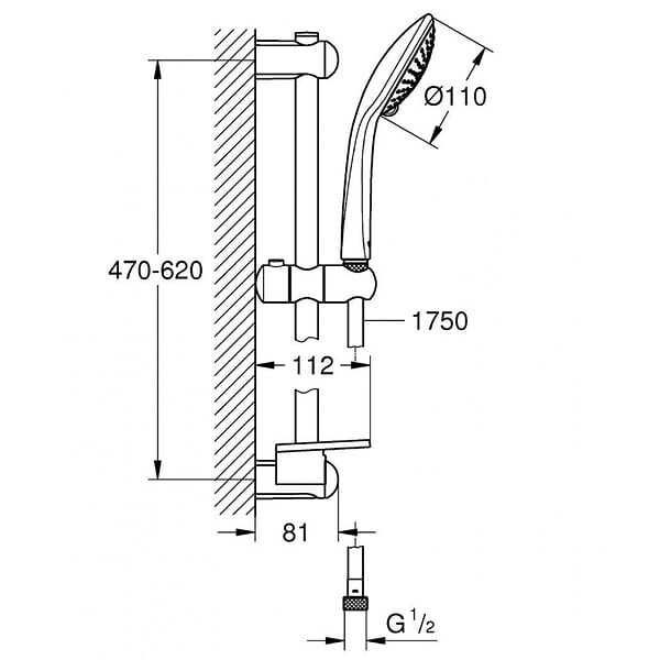 GROHE - Euphoria 110 Champagne  Set de douche, 3 jets (27232001) - large