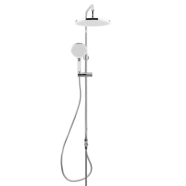 SWISS AQUA TECHNOLOGIES - Set de douche, douchette 3 jets, barre avec curseur, tête de douche XXL 254 mm intégrée, Chrome SATPIPET - large