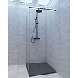 SWISS AQUA TECHNOLOGIES - Swiss Aqua Technologies Colonne de douche avec mitigeur mécanique + Douche de tête 200mm +  Douchette 3 jets, Noir mat (SATSSPKC) - vignette