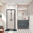 CERAMIA - Ceramia Zenith Porte de douche 80x195cm pivotante anticalcaire avec profilés Noir mat (CERAHZ80B) - vignette
