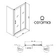 CERAMIA - Ceramia PURA Porte de douche 100x195cm coulissante anticalcaire avec profilés Noir mat (CERAHP100B) - vignette